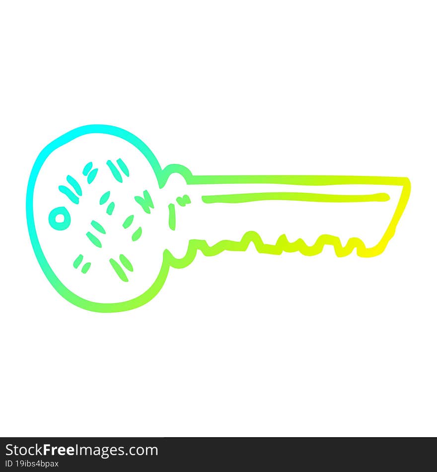 cold gradient line drawing cartoon key