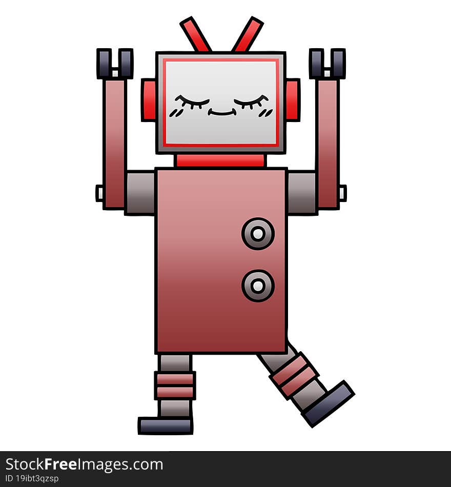 gradient shaded cartoon of a robot