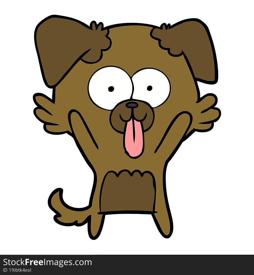 cartoon dog with tongue sticking out. cartoon dog with tongue sticking out