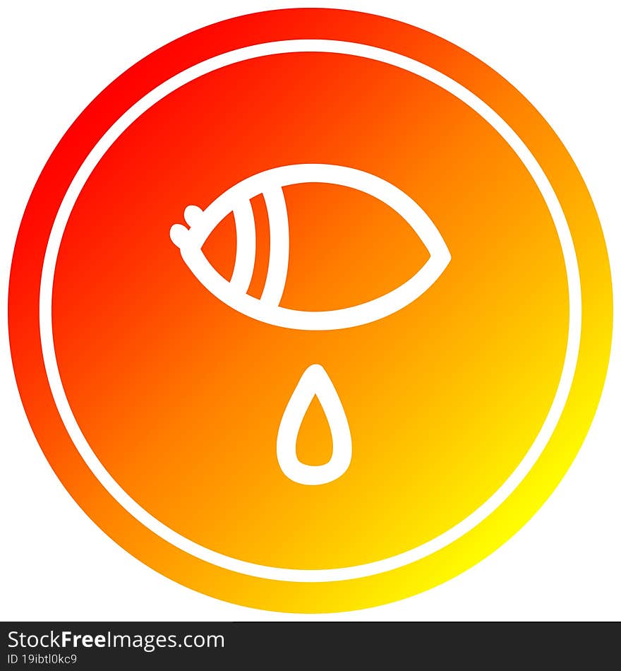 crying eye circular in hot gradient spectrum