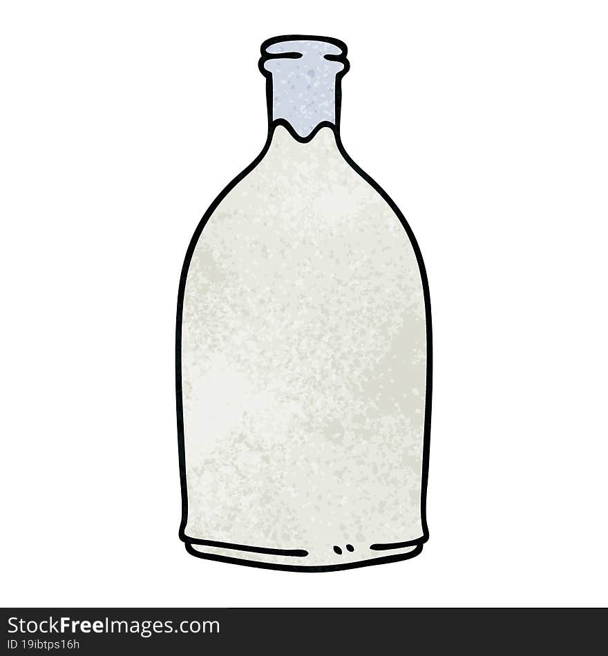 hand drawn quirky cartoon milk bottle. hand drawn quirky cartoon milk bottle