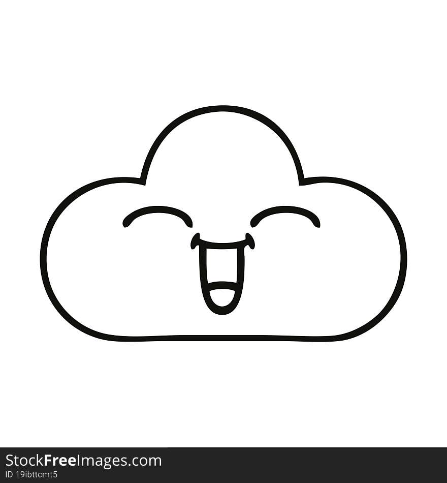 Line Drawing Cartoon White Cloud