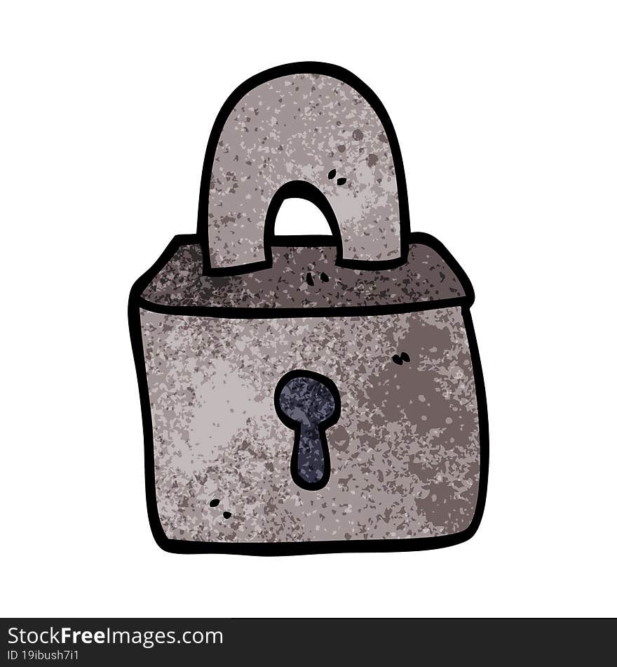 cartoon doodle padlock