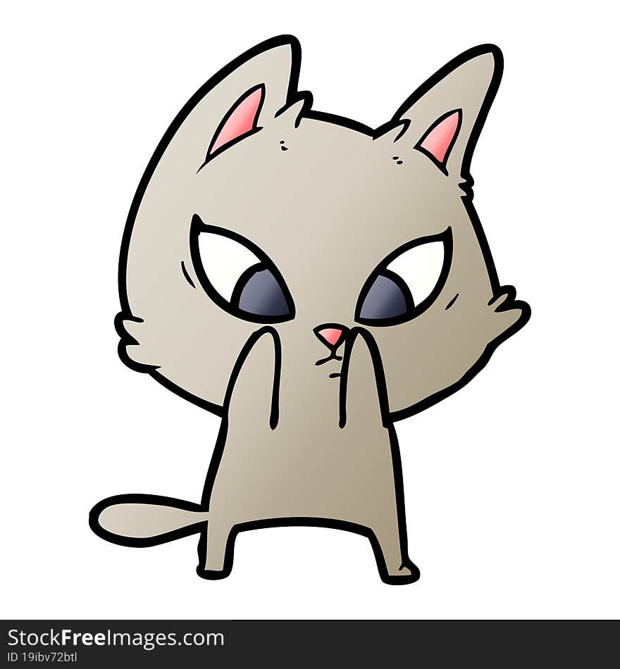 confused cartoon cat. confused cartoon cat