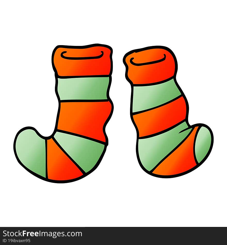 Cartoon Doodle Striped Socks