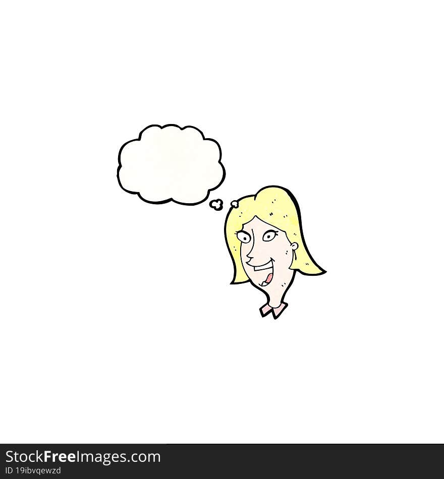 Excited Blond Girl Cartoon