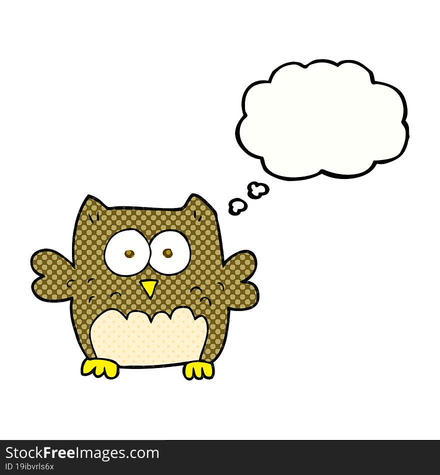 thought bubble cartoon owl