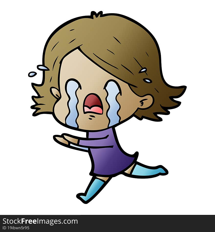 cartoon woman crying. cartoon woman crying