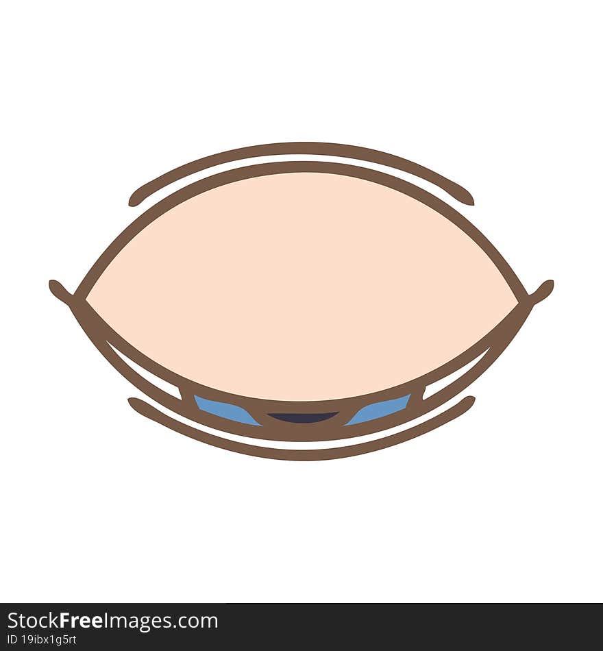 flat color retro cartoon sleeping eye