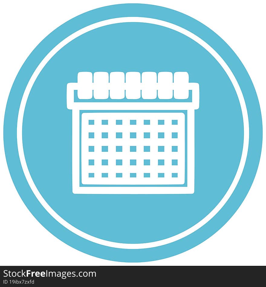 monthly calendar circular icon