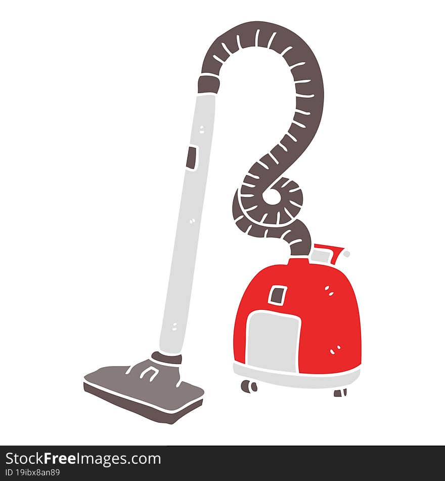 flat color illustration of a cartoon vacuum cleaner