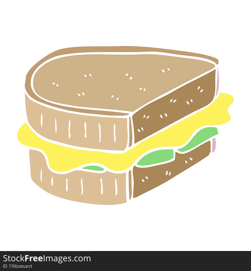 cartoon doodle toasted sandwich