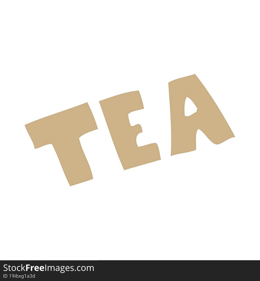 cartoon doodle word tea