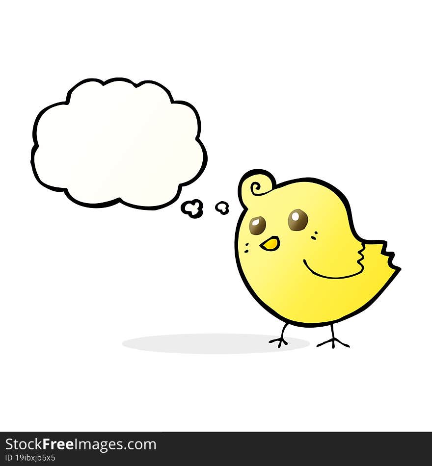 Cartoon Bird With Thought Bubble