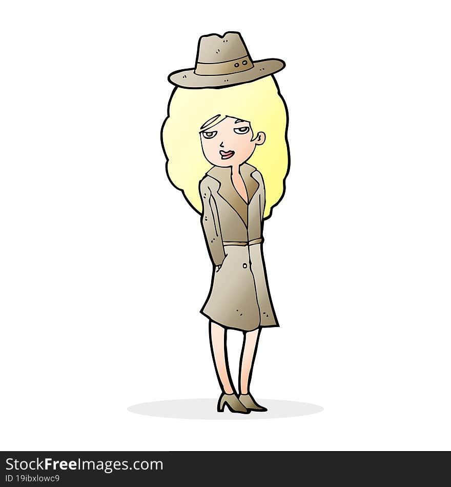 Cartoon Female Spy