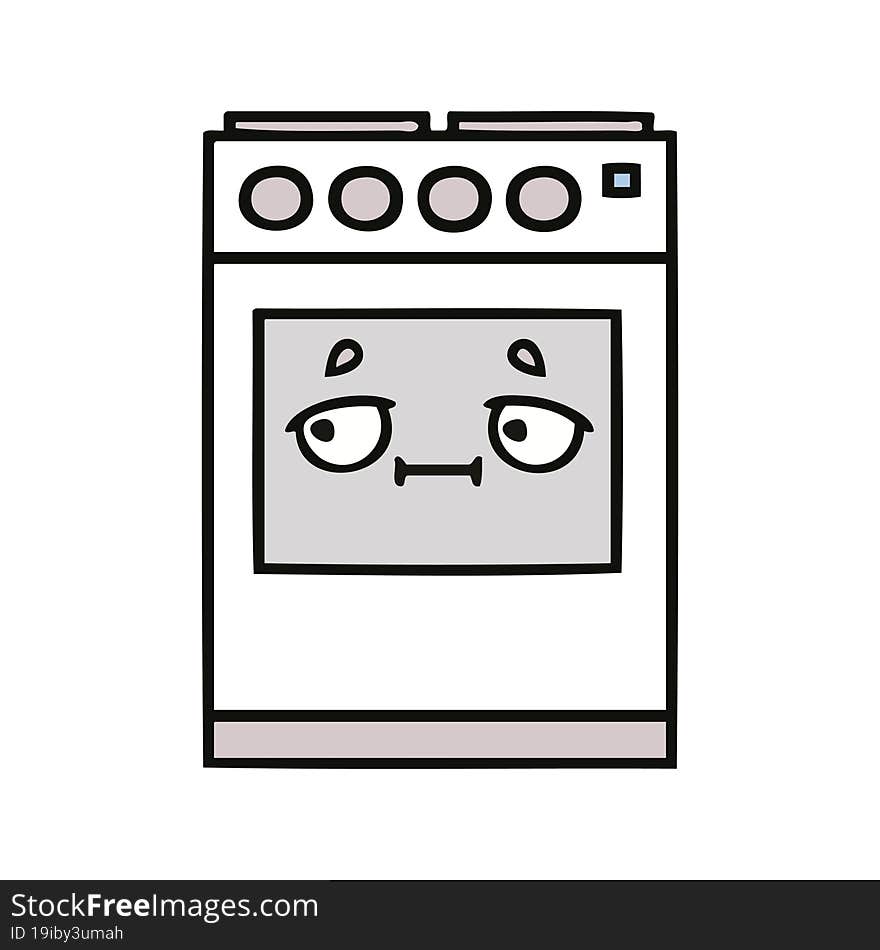 cute cartoon of a kitchen oven. cute cartoon of a kitchen oven