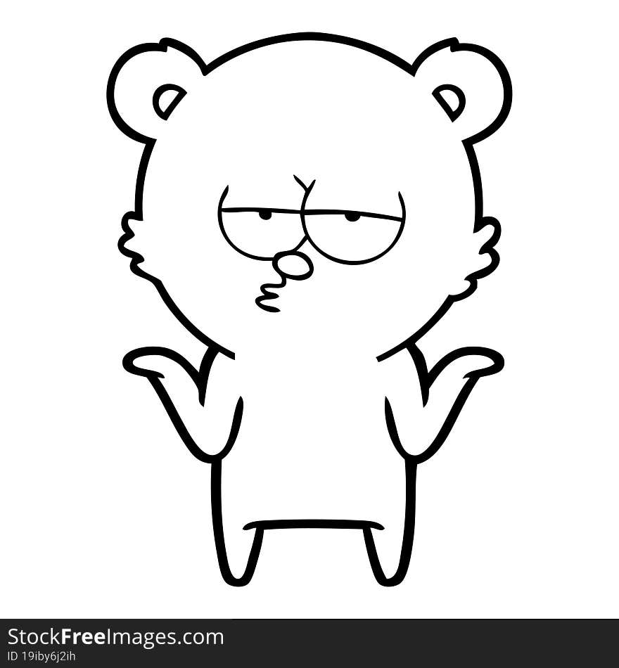 bored bear cartoon shrugging. bored bear cartoon shrugging