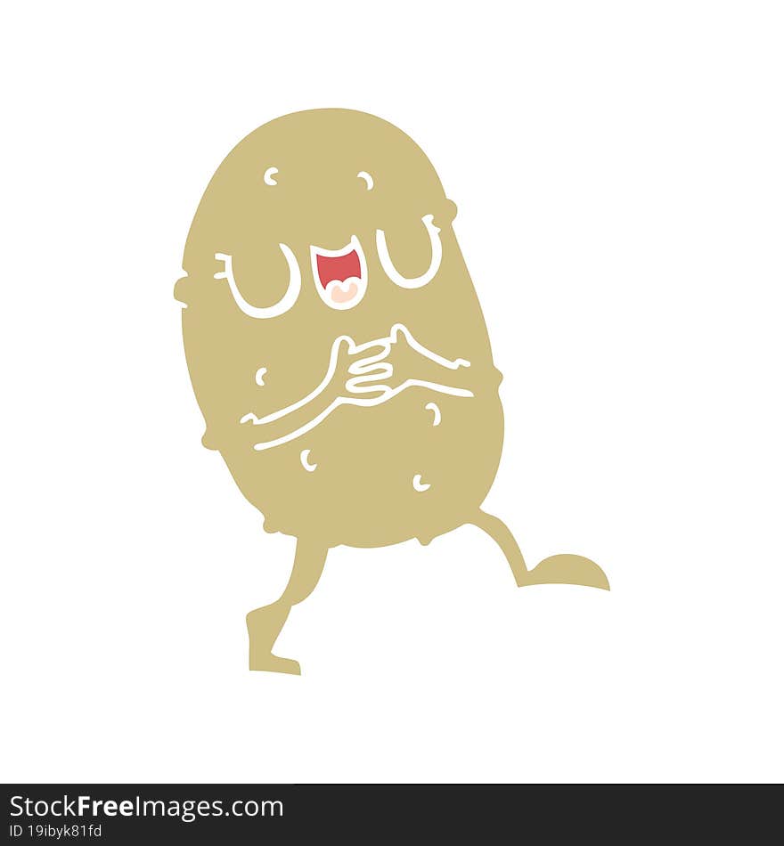 flat color style cartoon happy potato