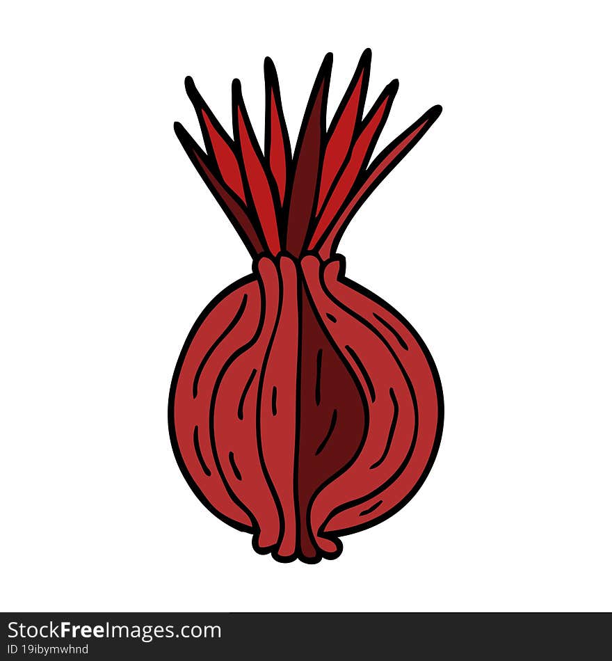 Cartoon Doodle Sprouting Onion