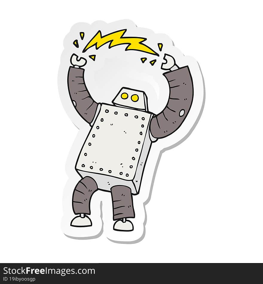 sticker of a cartoon robot