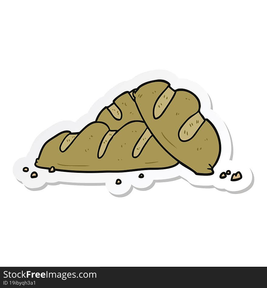 Sticker Of A Cartoon Loaves Of Bread