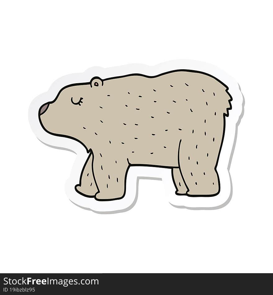 Sticker Of A Cartoon Bear