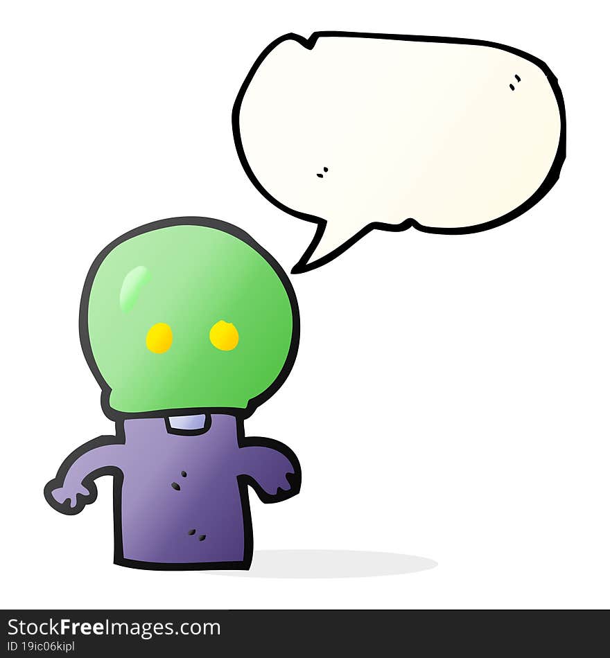 speech bubble cartoon little alien