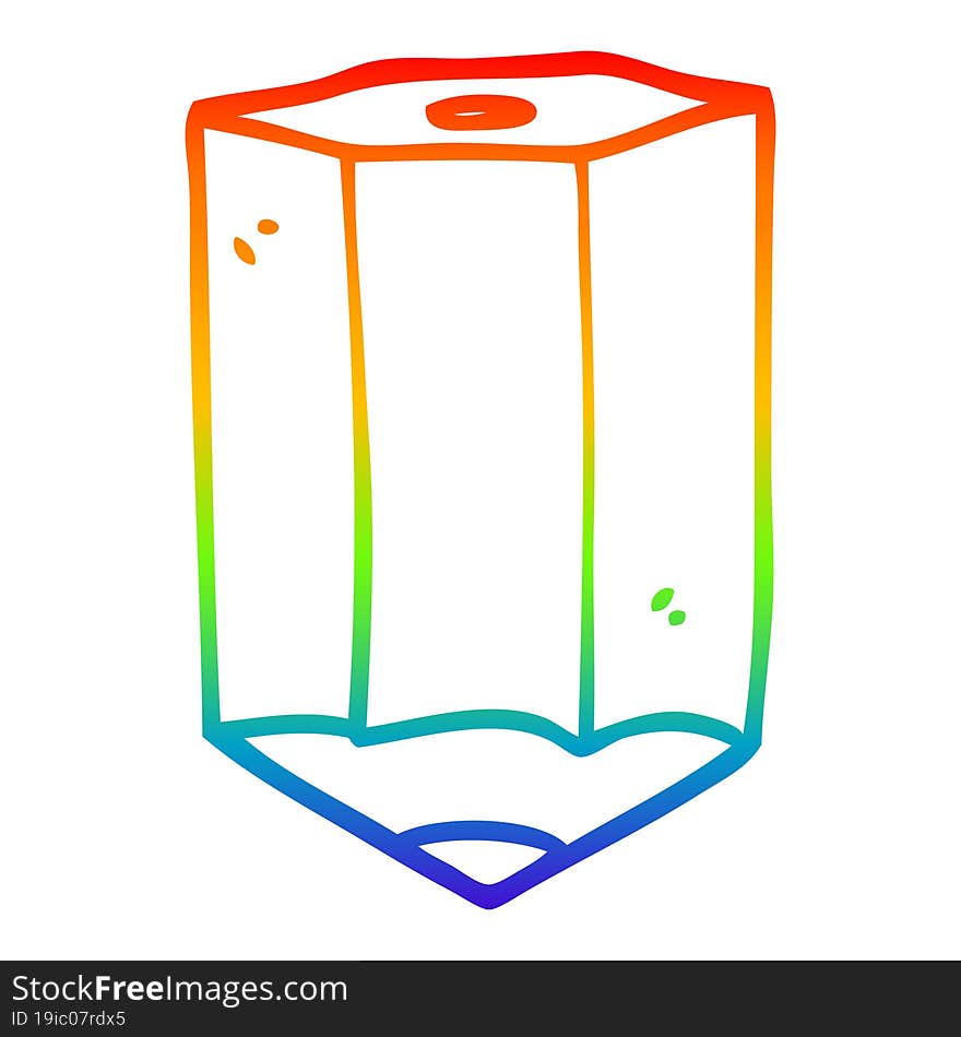 rainbow gradient line drawing of a cartoon colored pencil