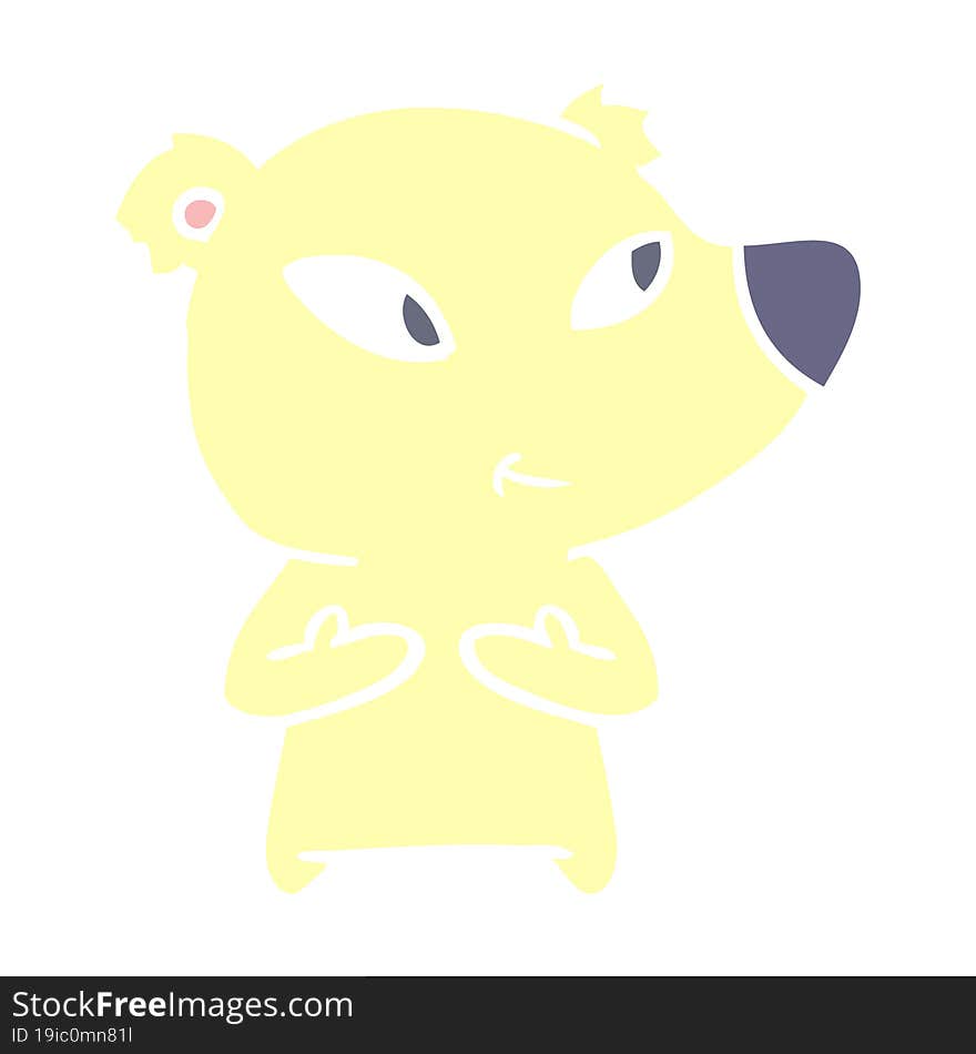 cute flat color style cartoon bear