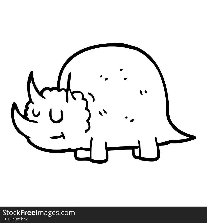 line drawing cartoon prehistoric dinosaur