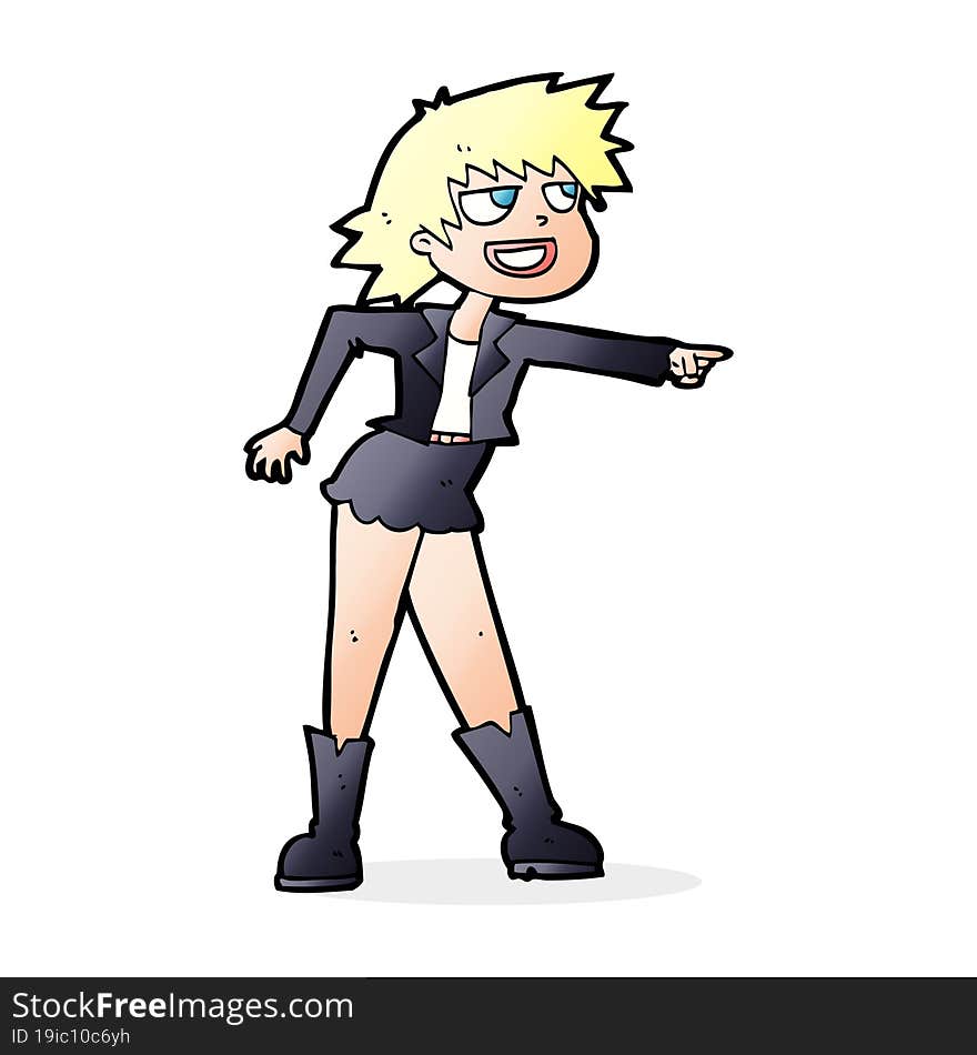 cartoon woman pointing