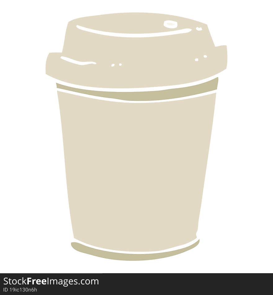 flat color style cartoon takeout coffee cup