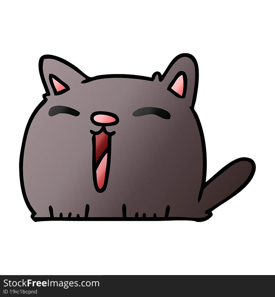 gradient cartoon of cute kawaii cat