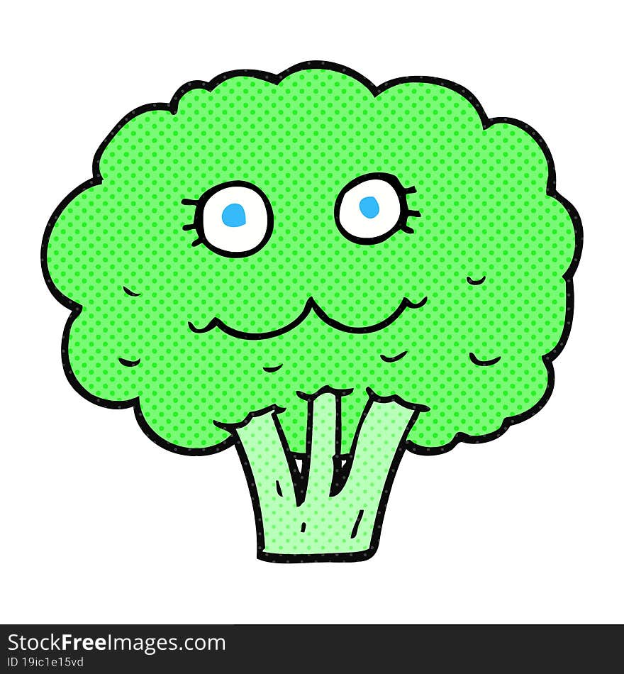 freehand drawn cartoon broccoli