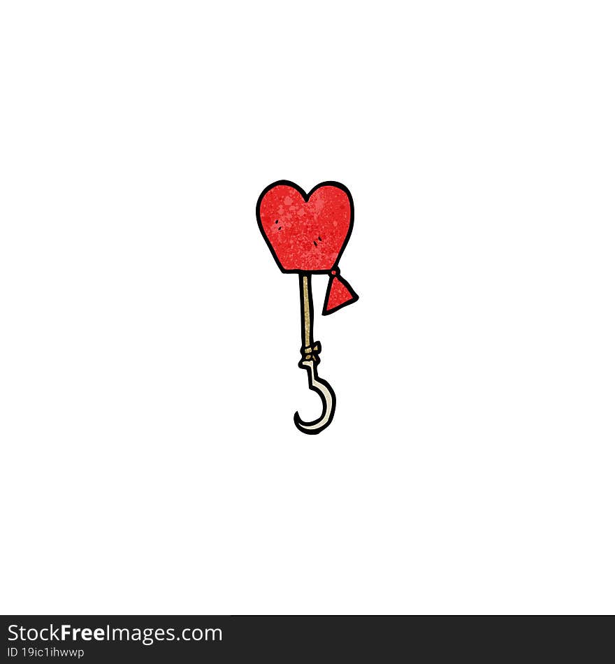 love hooked cartoon symbol