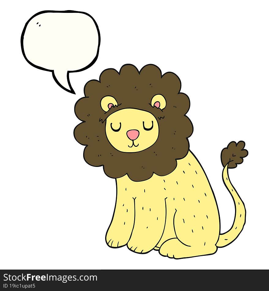 speech bubble cartoon cute lion