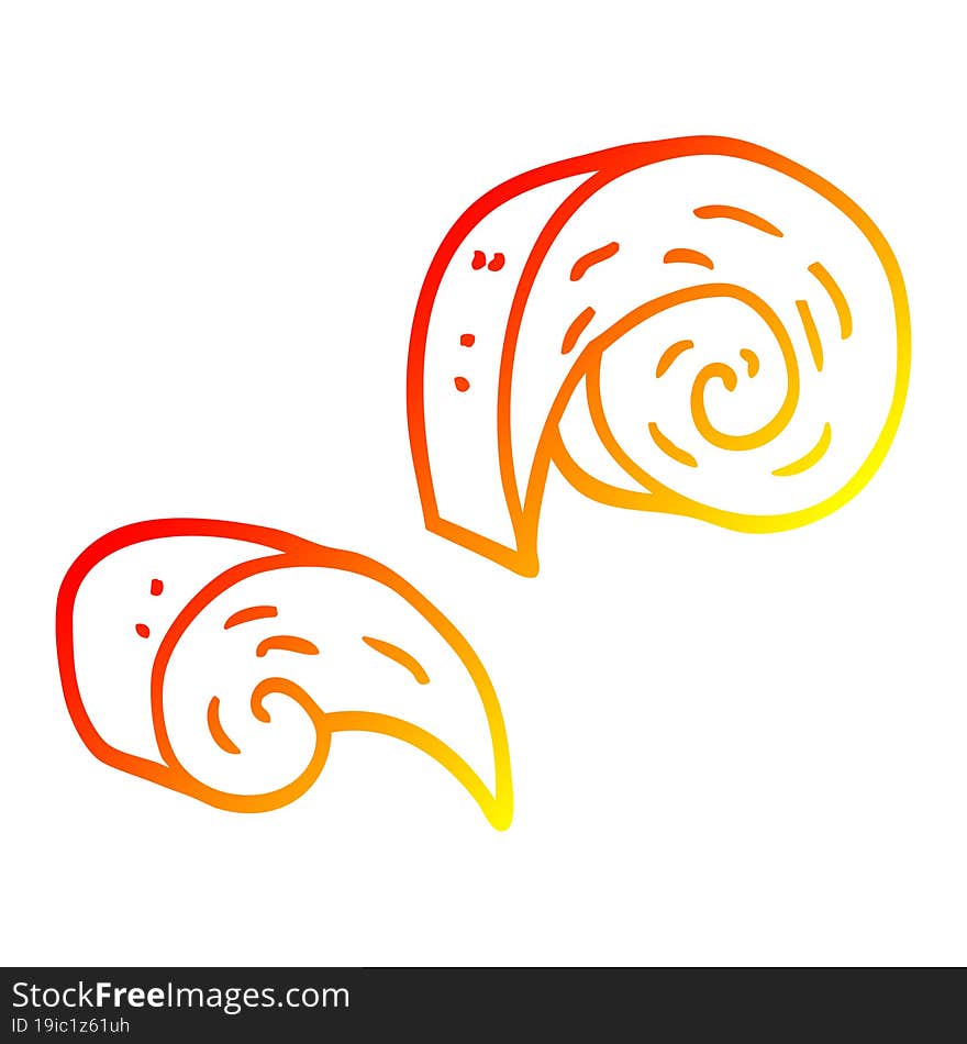 warm gradient line drawing cartoon decorative spiral element