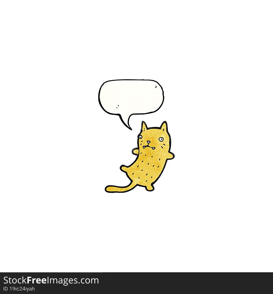 cartoon cat with speech bubble