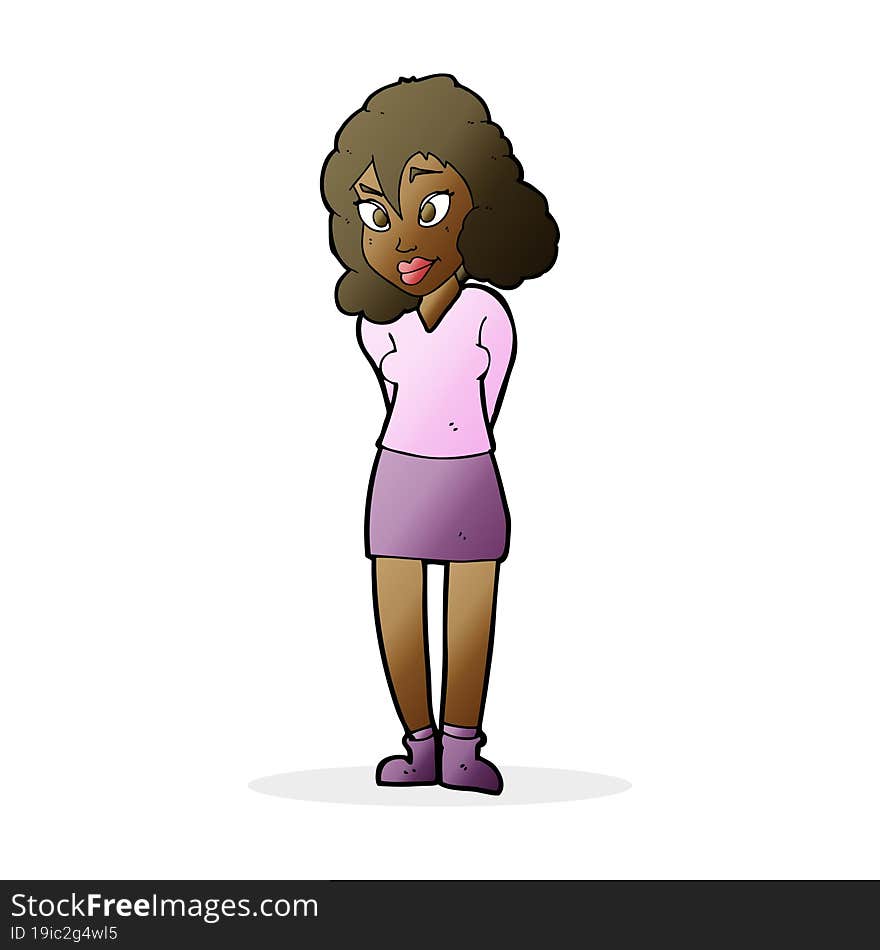 cartoon confused woman