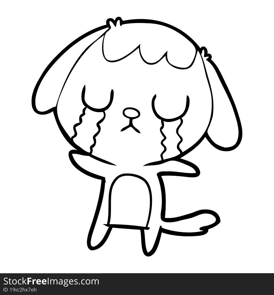 cute cartoon dog crying. cute cartoon dog crying