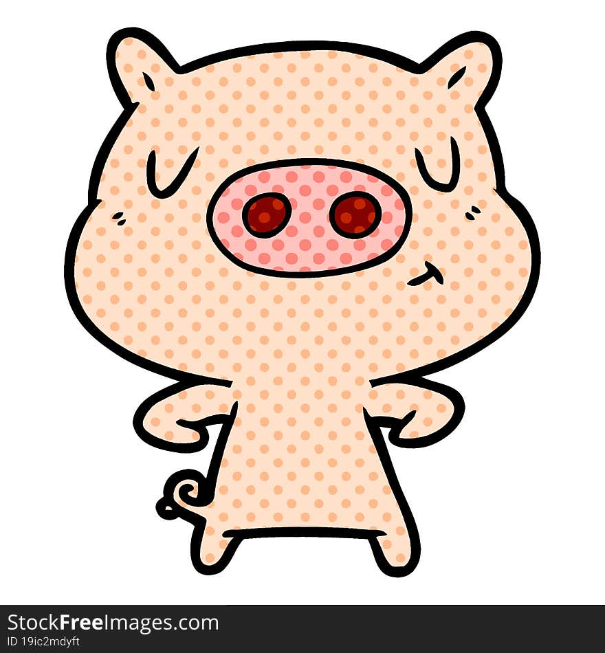 cartoon content pig. cartoon content pig