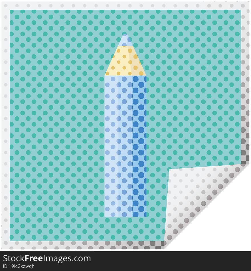 Blue Coloring Pencil Graphic Square Sticker