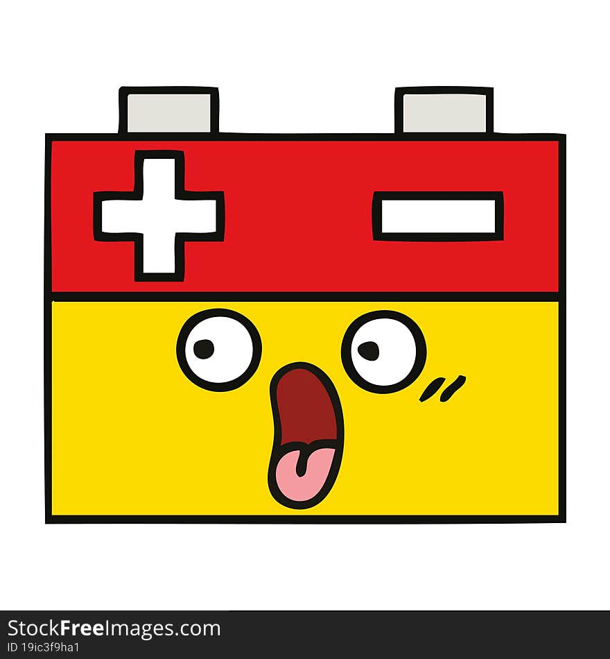 cute cartoon of a car battery. cute cartoon of a car battery