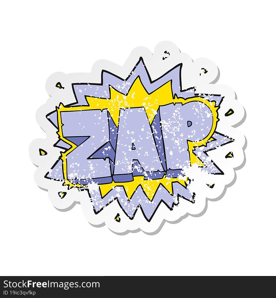 retro distressed sticker of a cartoon zap explosion sign