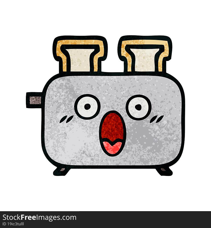 retro grunge texture cartoon of a toaster