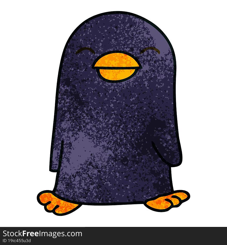 quirky hand drawn cartoon penguin