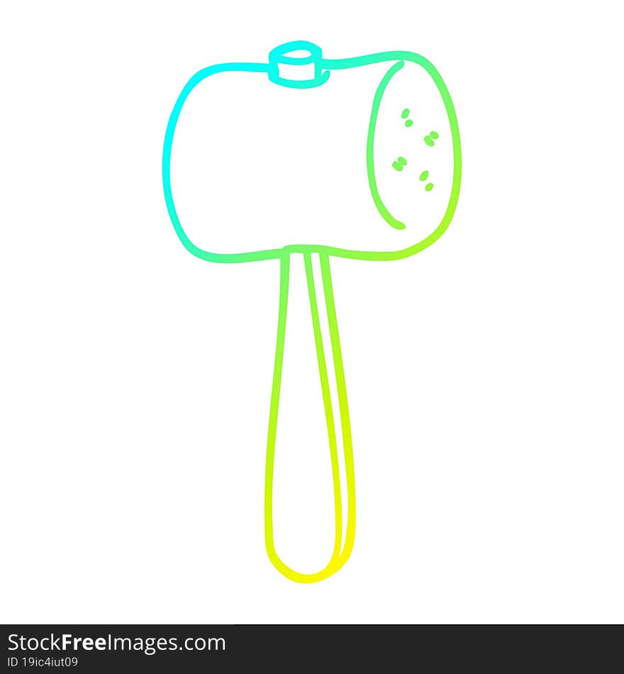 cold gradient line drawing cartoon mallet