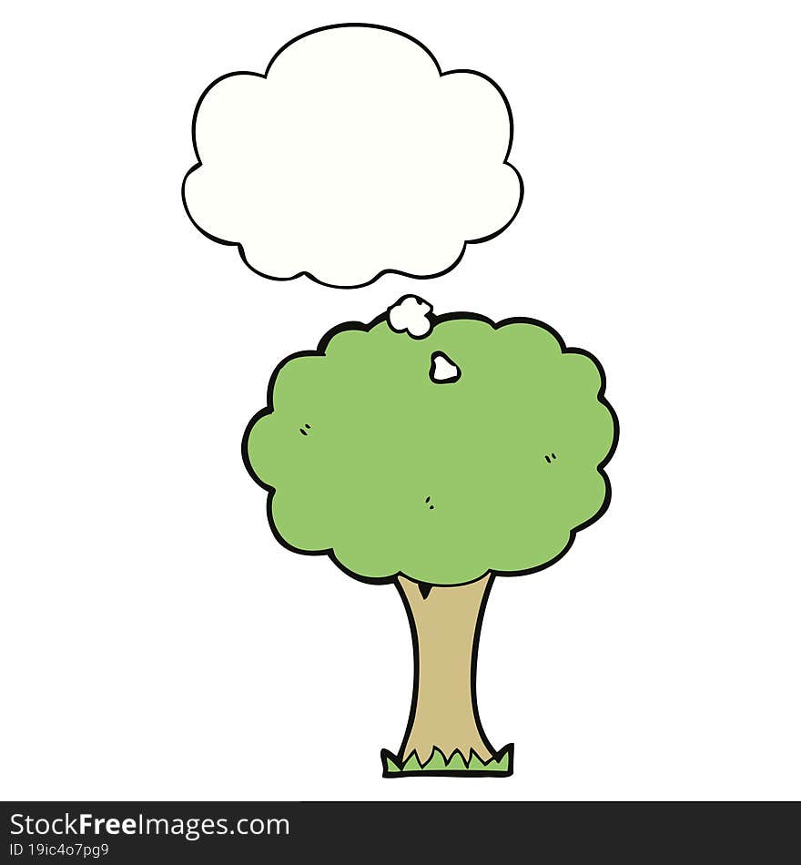 cartoon tree and thought bubble