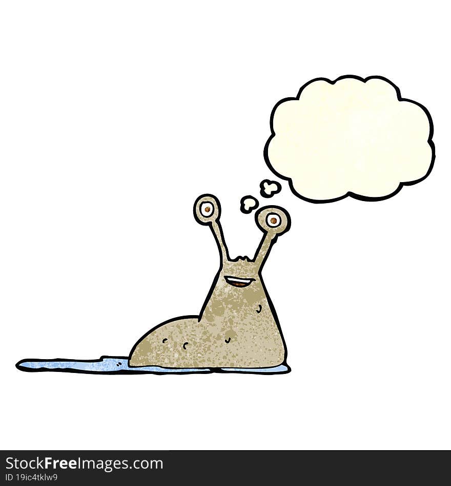 cartoon slug with thought bubble