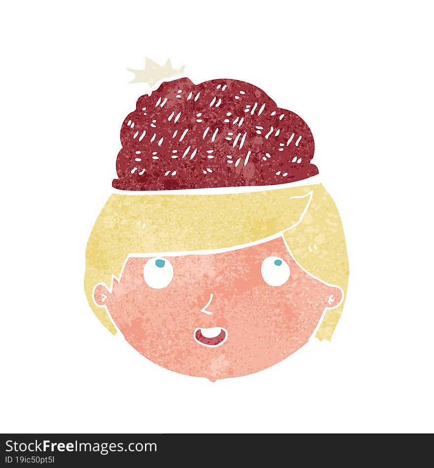 Cartoon Man Wearing Winter Hat